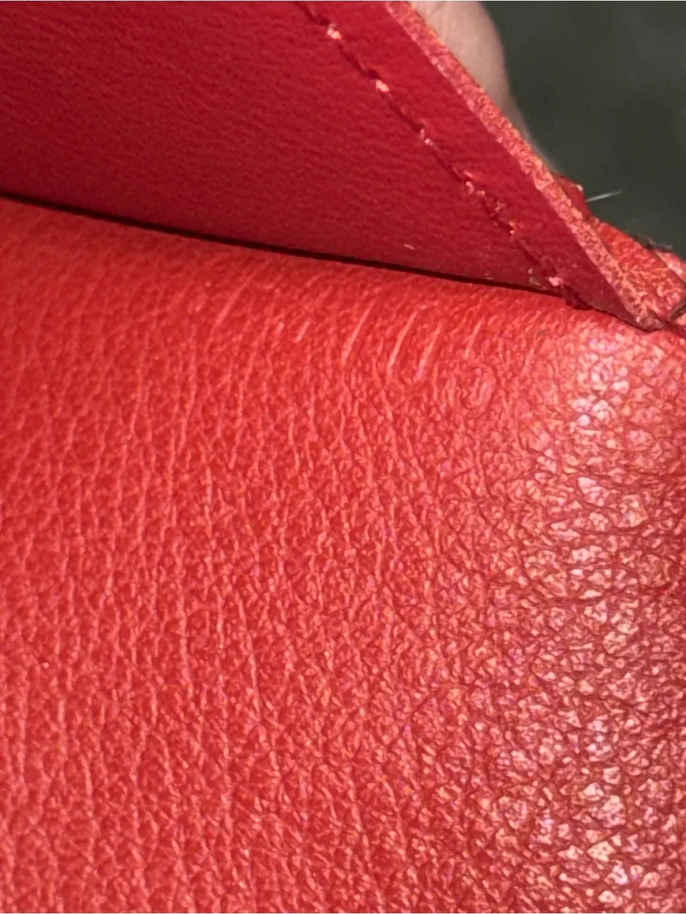 Auth Louis Vuitton Red Taurillon Leather Long Bifold Brazza Wallet Men’s/Unisex